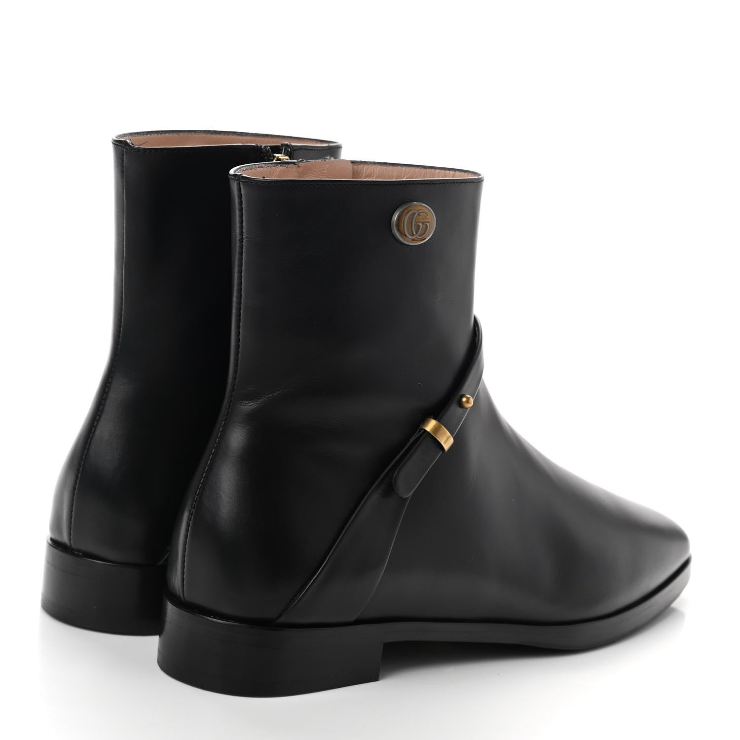 Gucci Calfskin Womens GG Ankle Boots 37.5 Black 4 of 8