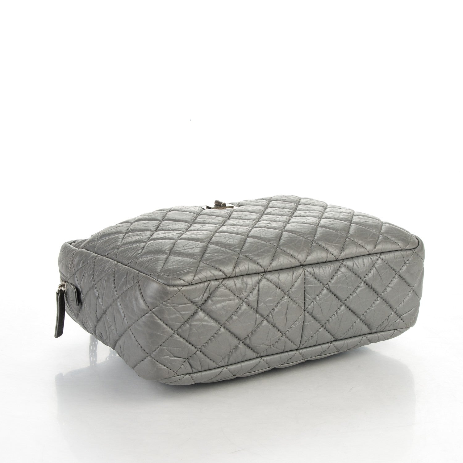 Chanel Aged Calfskin Quilted Large Reissue Camera Case Grey 4 of 7