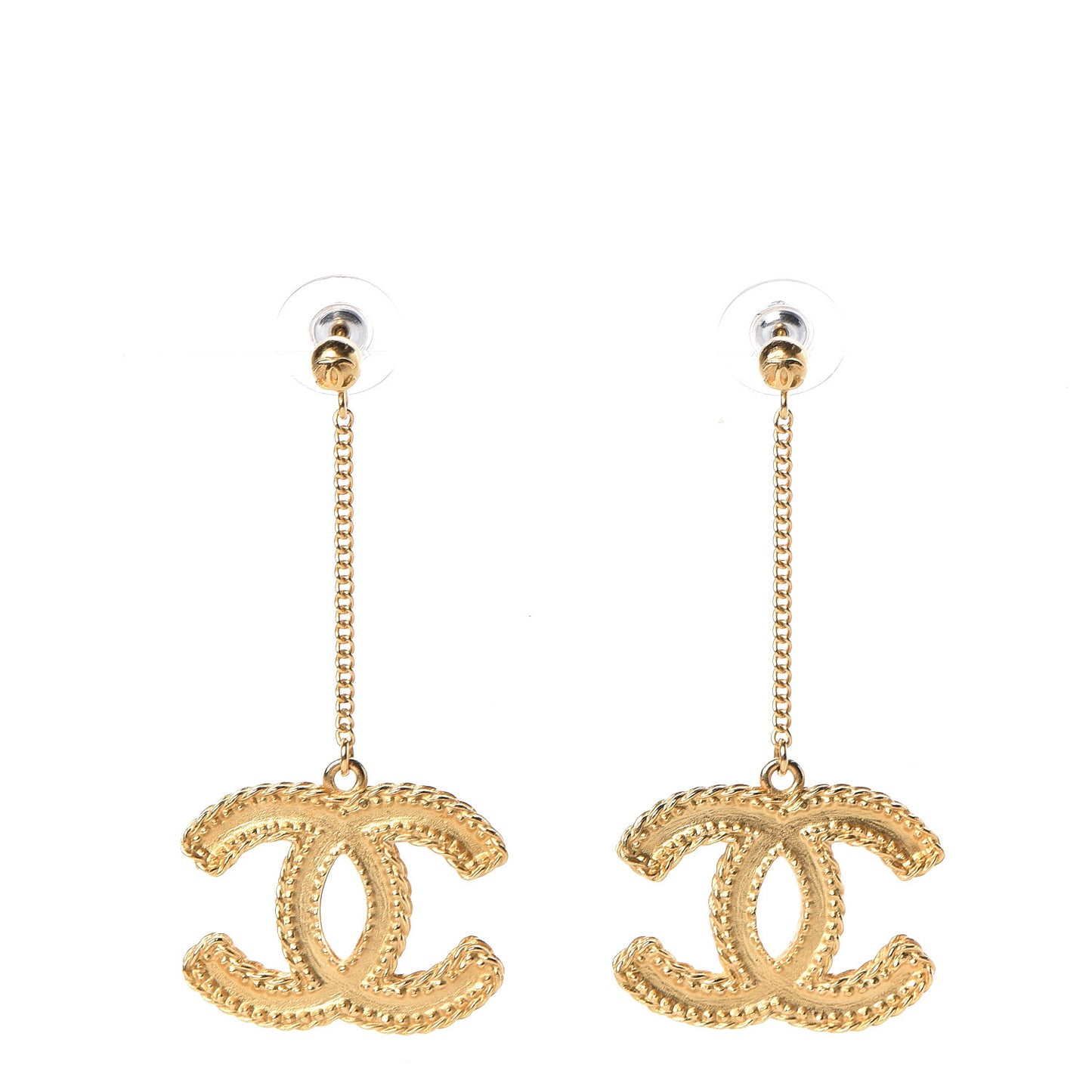 CC Drop Earrings Matte Gold