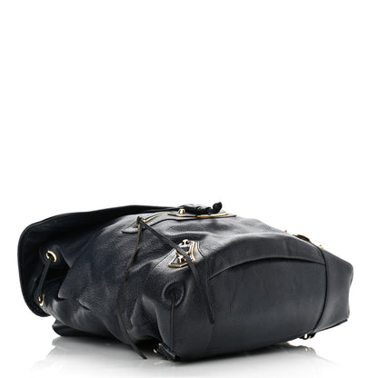 Balenciaga Chevre Gold Metallic Edge Hardware Backpack Bleu Nuit 6 of 15