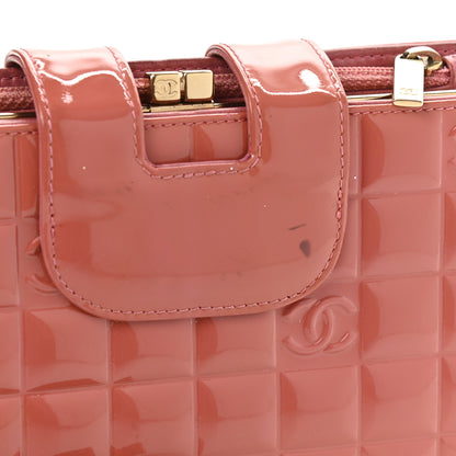 Chanel Patent Square Quilted CC Wristlet Long Wallet Pink 10 of 10