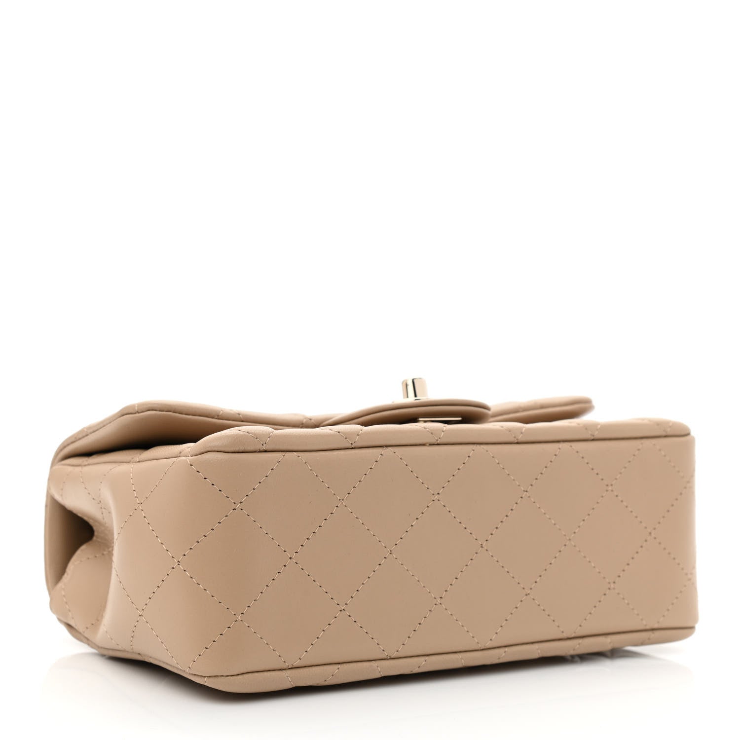 Chanel Lambskin Quilted Mini Rectangular Flap Dark Beige 4 of 11