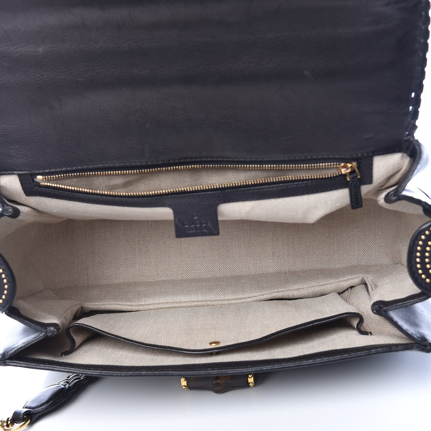 Calfskin New Bamboo Large Top Handle Bag Black