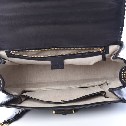 Gucci Calfskin New Bamboo Large Top Handle Bag Black 5 of 22