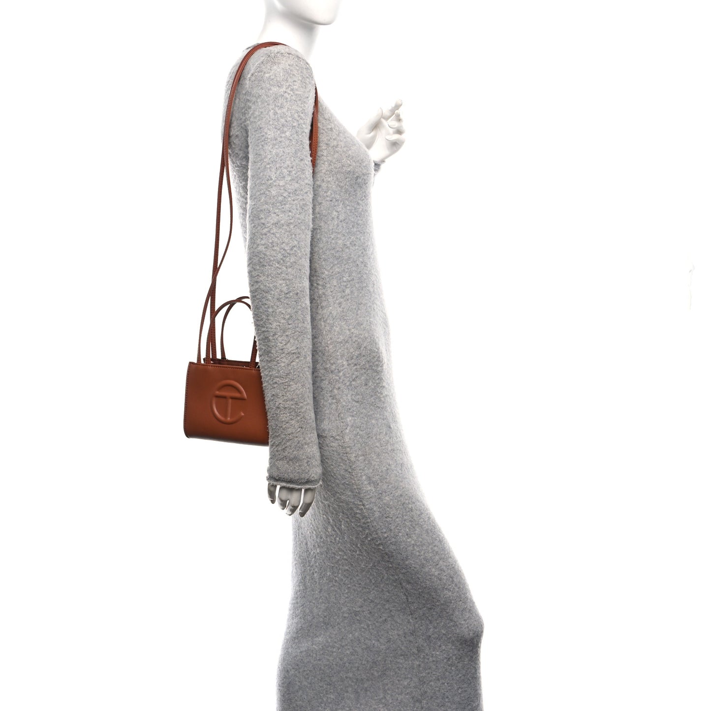 Vegan Leather Small Shopping Bag Tan