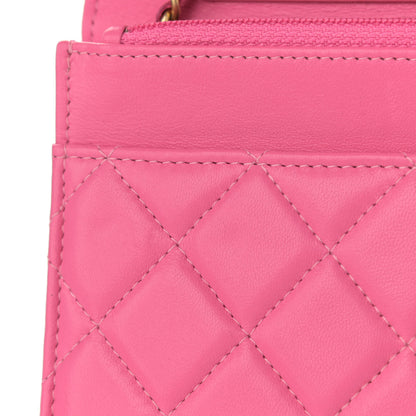 Chanel Lambskin Quilted CC Pearl Crush Wallet on Chain WOC Pink 12 of 13