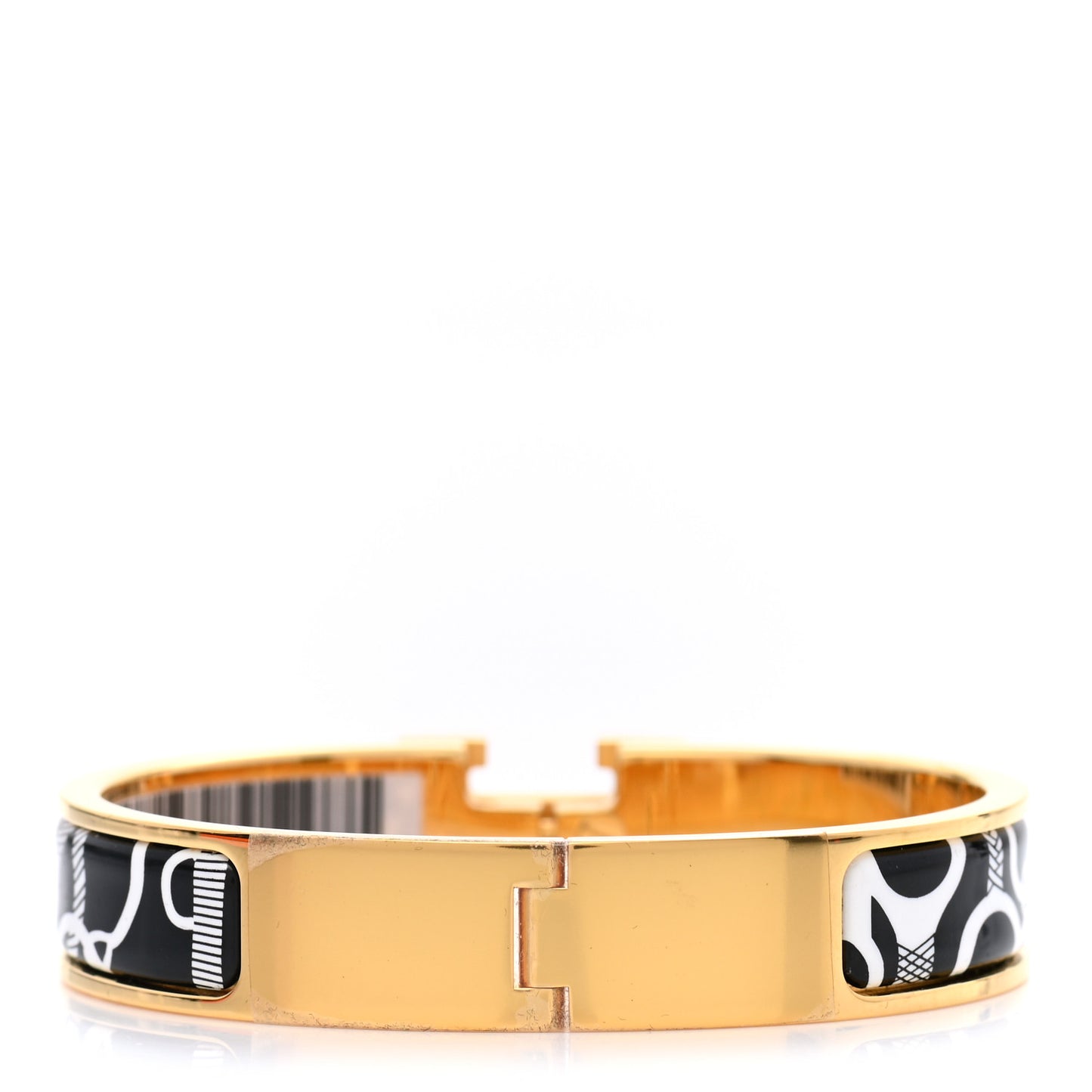 Enamel Printed Panoplie Equestre Narrow Clic Clac H Bracelet PM Positif Negatif