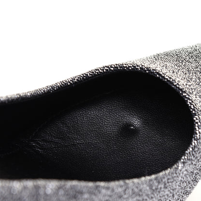 Balenciaga Shiny Fabric Square Knife 80mm Pumps 38 Silver 10 of 11