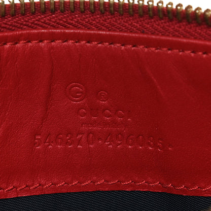 Gucci GG Supreme Monogram Blooms Small Zip Pouch Beige Blue Hibiscus Red 6 of 10