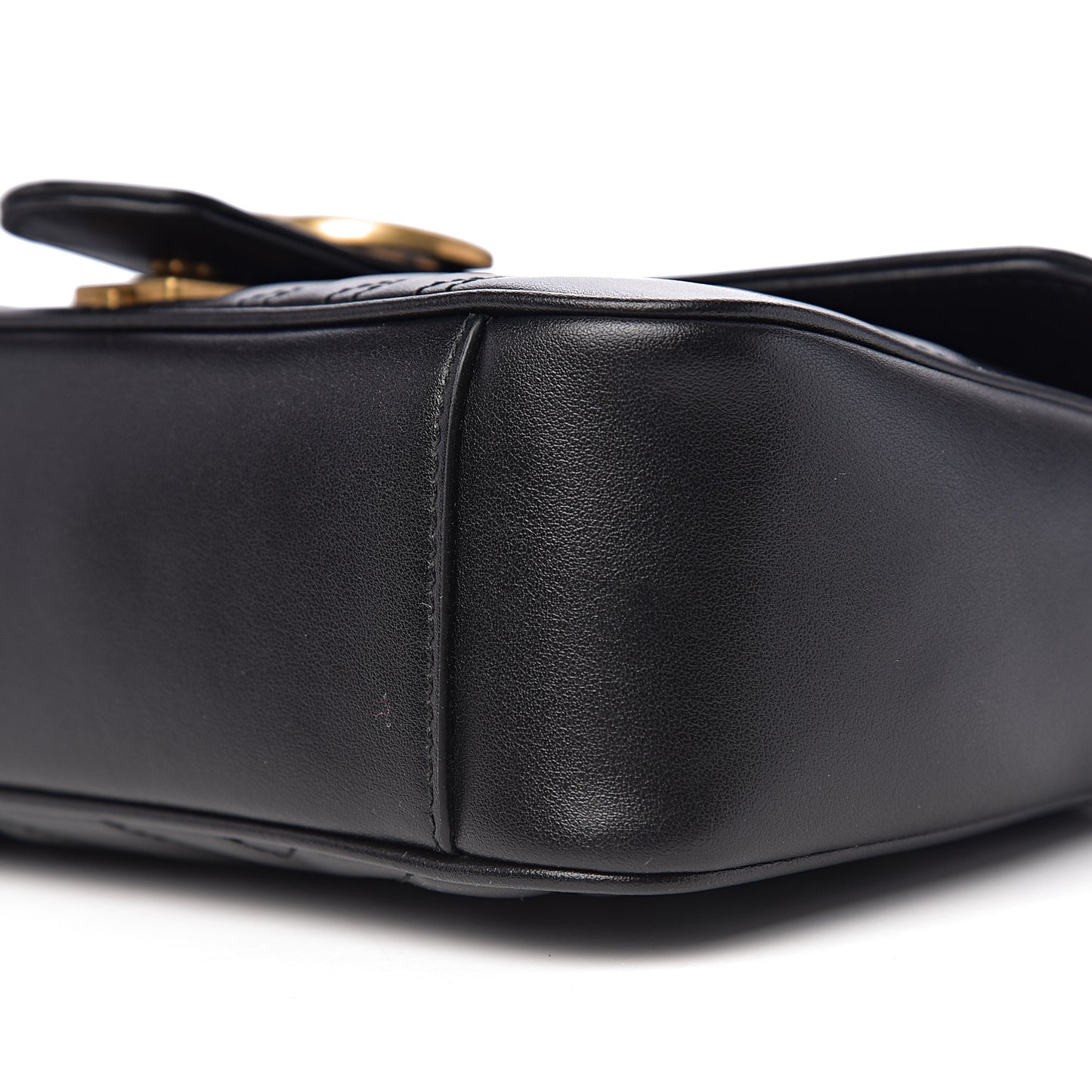 Calfskin Matelasse Small GG Marmont Shoulder Bag Black