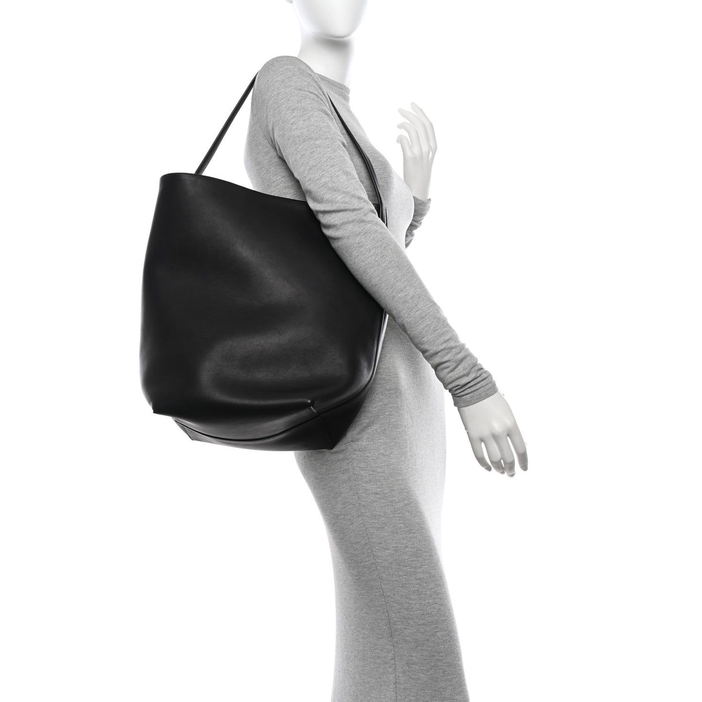 Grained Calfskin Large N/S Park Tote Black