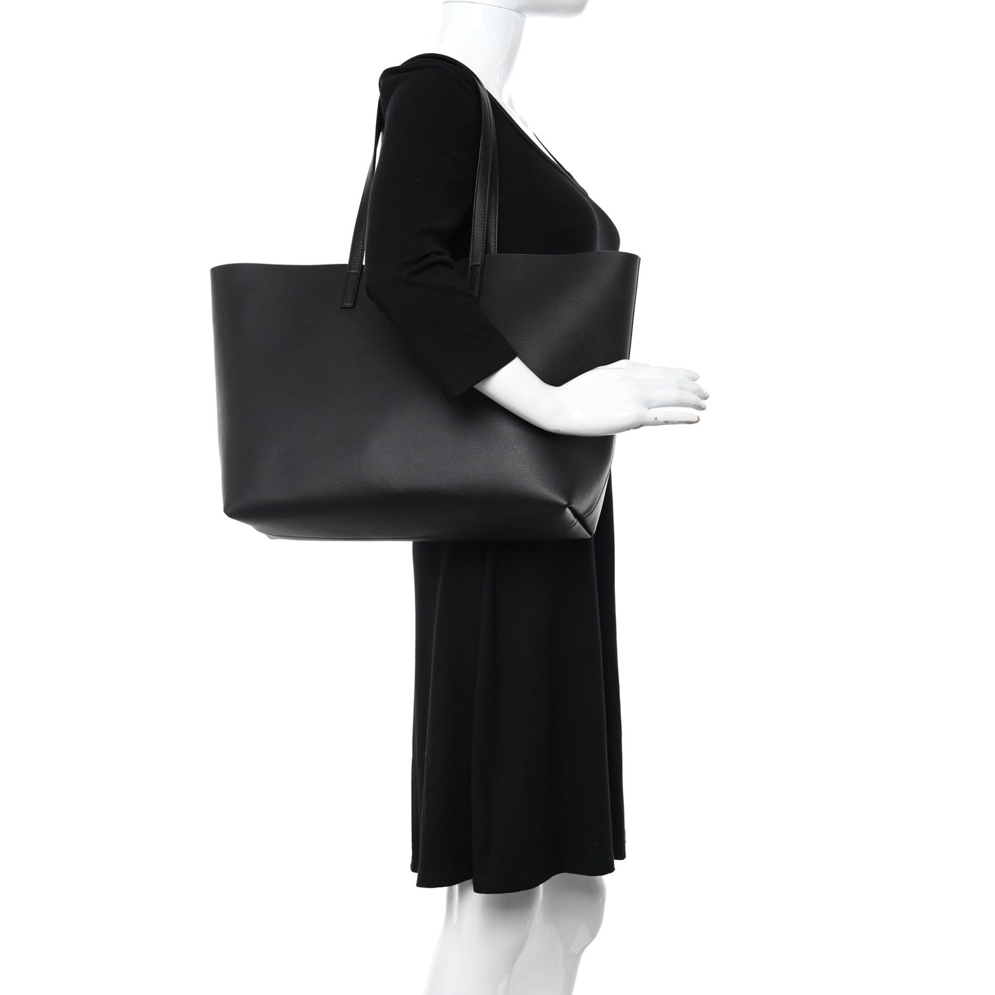 Calfskin Large Shopping Tote Black