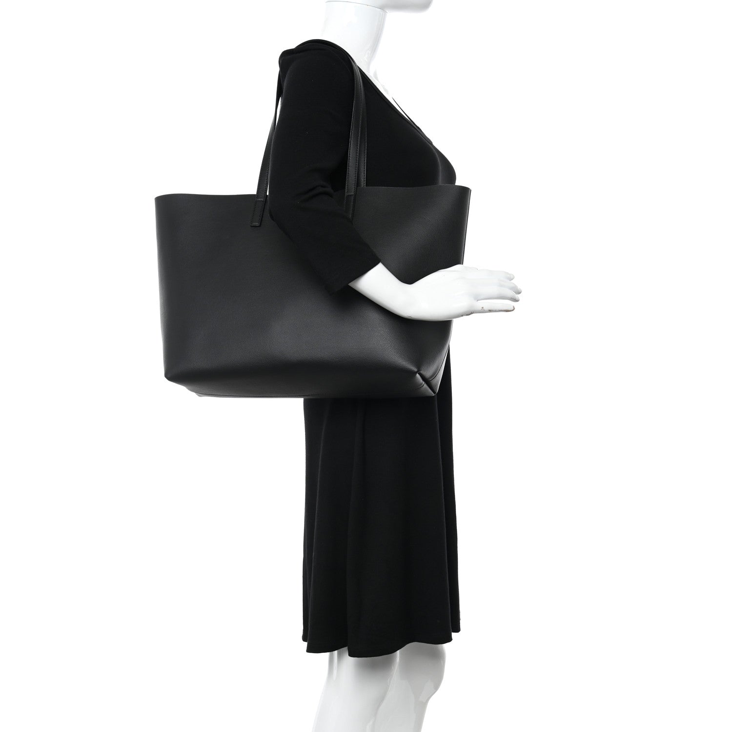 Saint Laurent Calfskin Large Shopping Tote Black 2 of 11