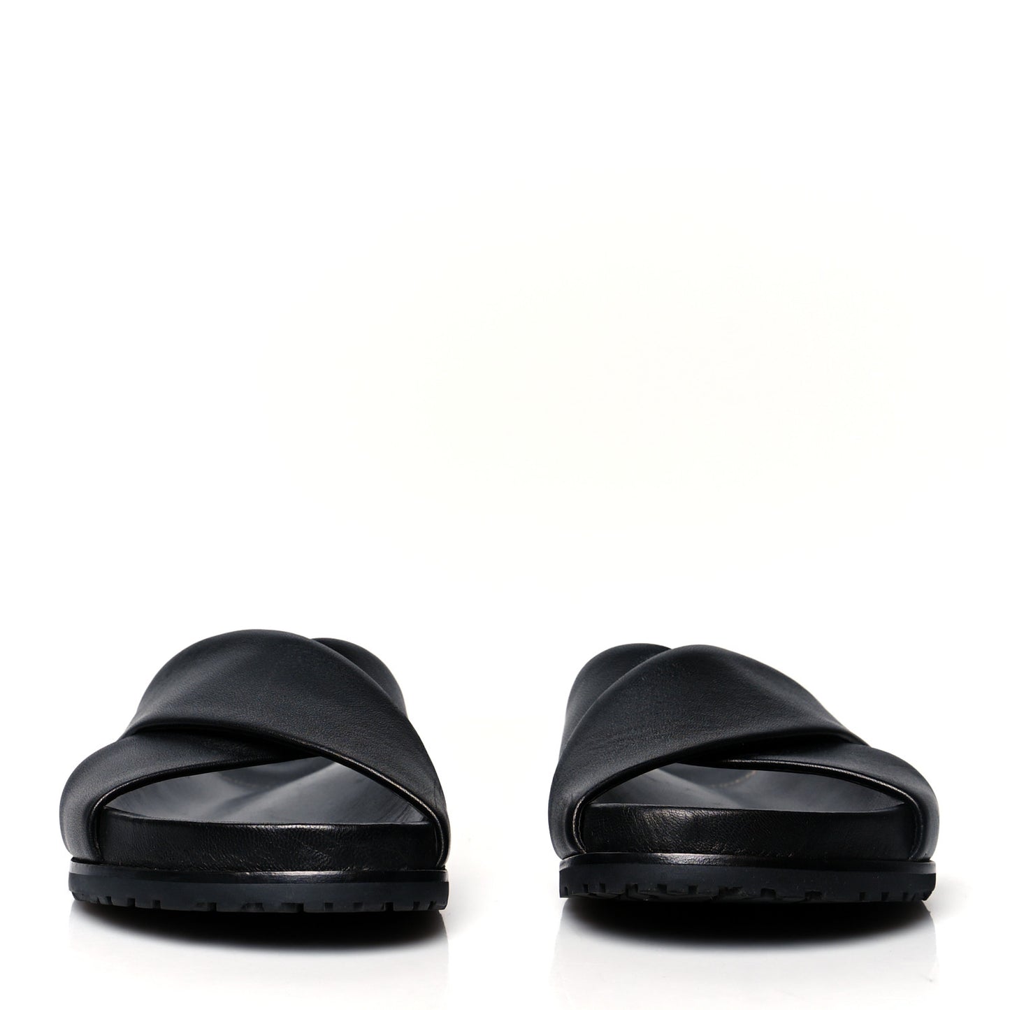 Calfskin Jimmy Cross Slides 36 Black