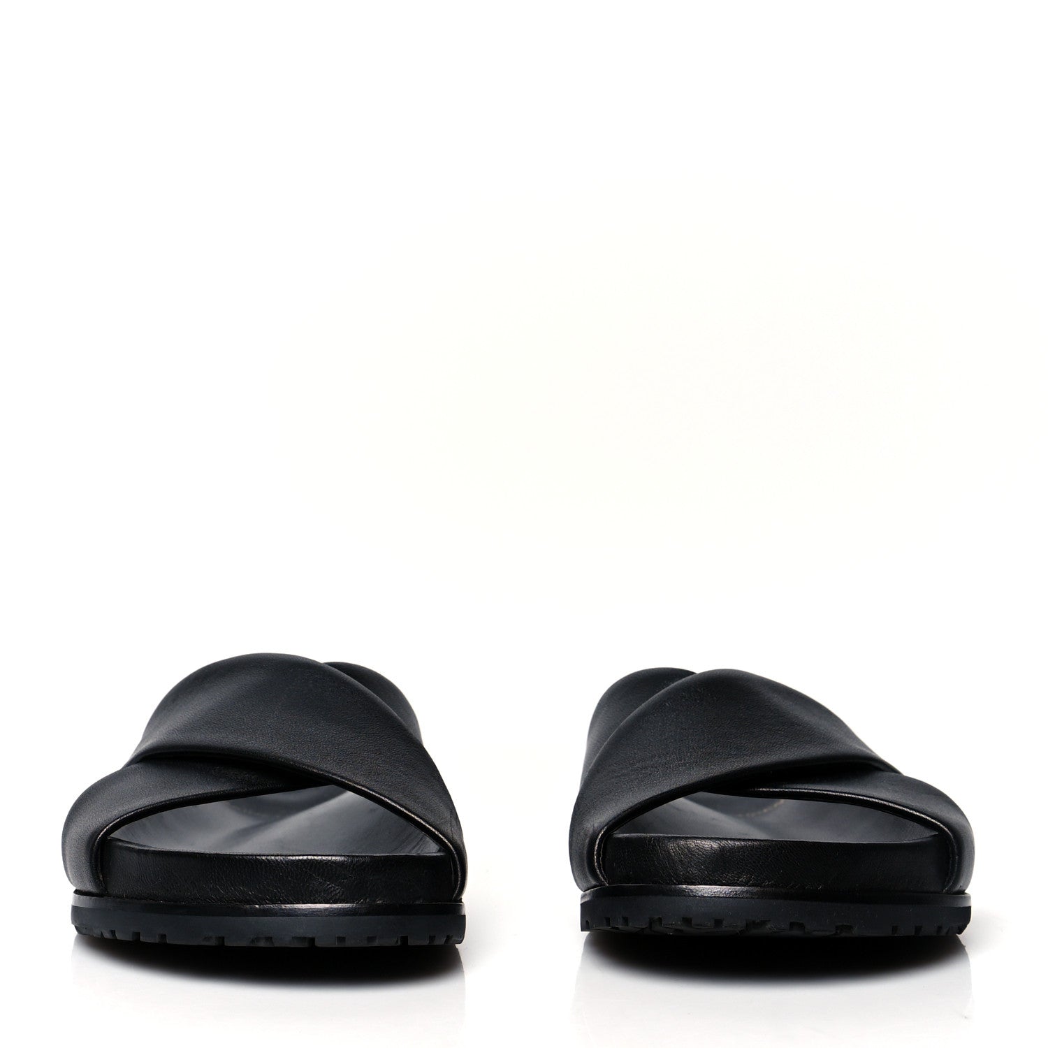 Saint Laurent Calfskin Jimmy Cross Slides 36 Black 2 of 10