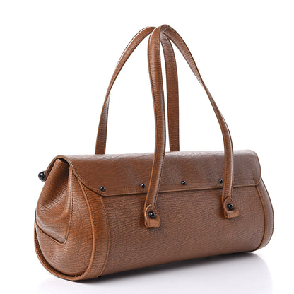 Gucci Calfskin Bamboo Bullet Satchel Brown 3 of 15