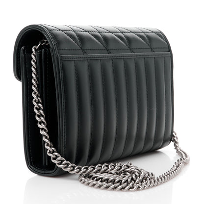 Gucci Calfskin Matelasse Aria GG Marmont Chain Wallet Black 3 of 10