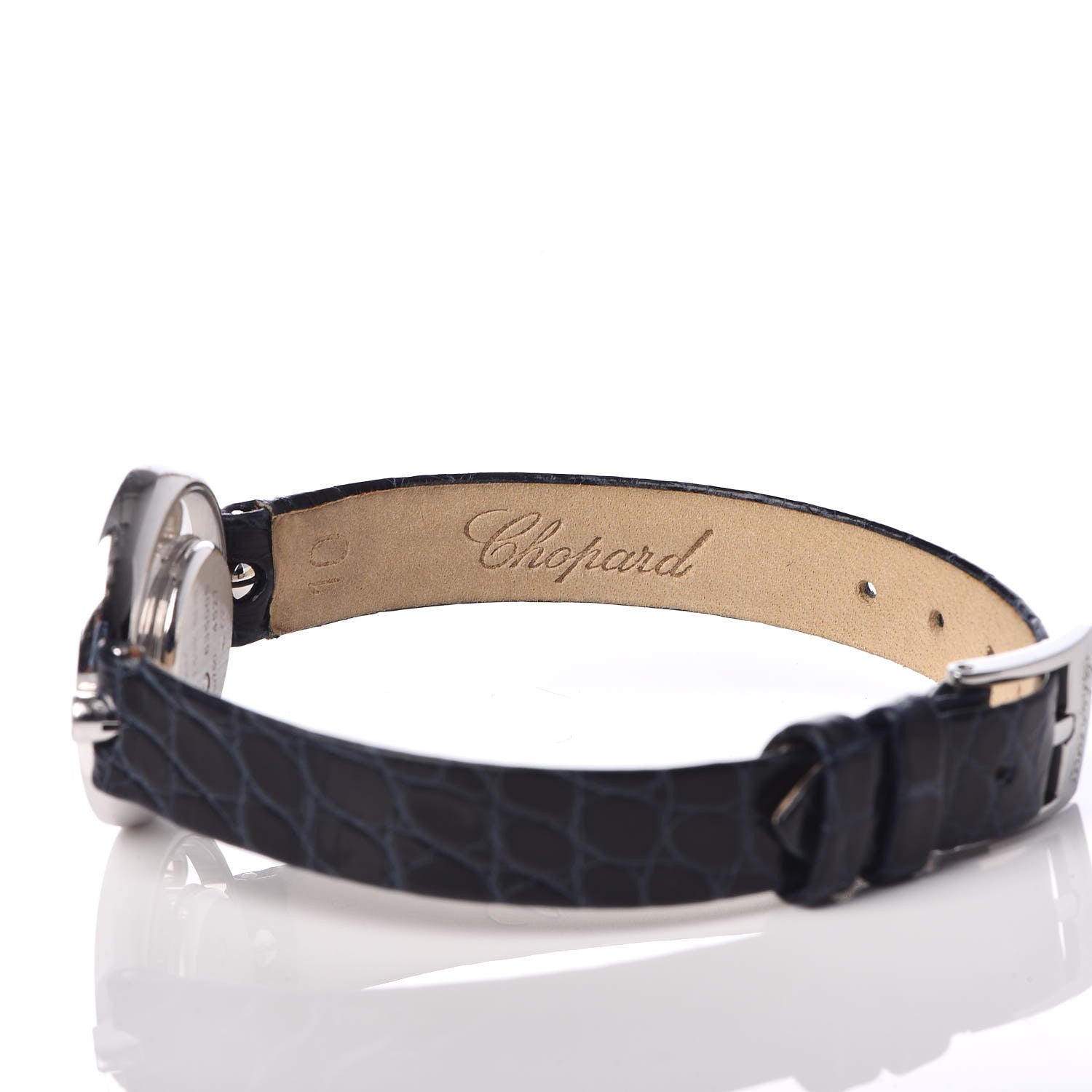 Chopard 18K White Gold Alligator Diamond Bezel 25mm Happy Diamonds Icons Quartz Watch 6 of 7