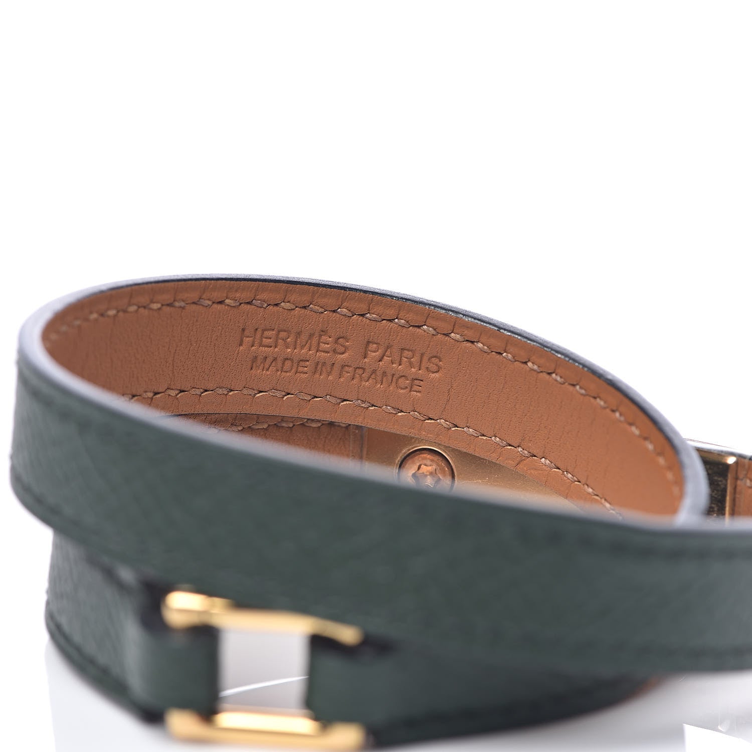 Hermes Epsom Rivale Double Tour Bracelet S Vert Anglais 4 of 7
