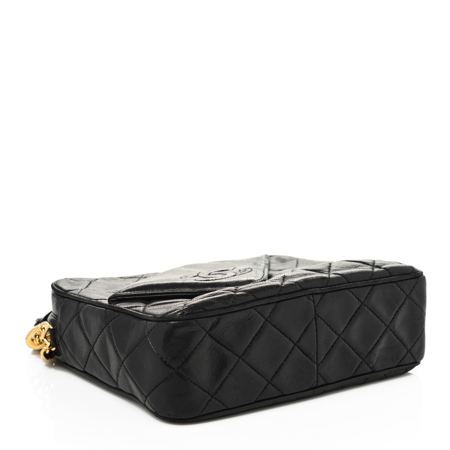 Chanel Lambskin Quilted CC Tassel Camera Case Black 4 of 14