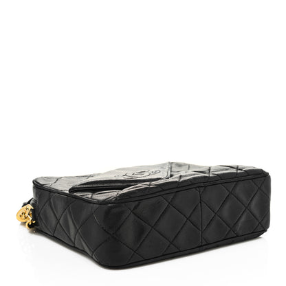 Chanel Lambskin Quilted CC Tassel Camera Case Black 4 of 14