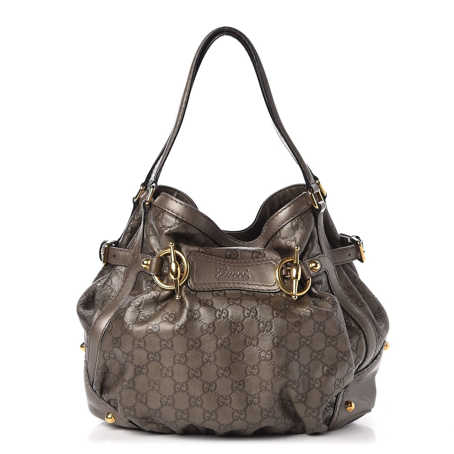 Guccissima Medium Jockey Tote Grey
