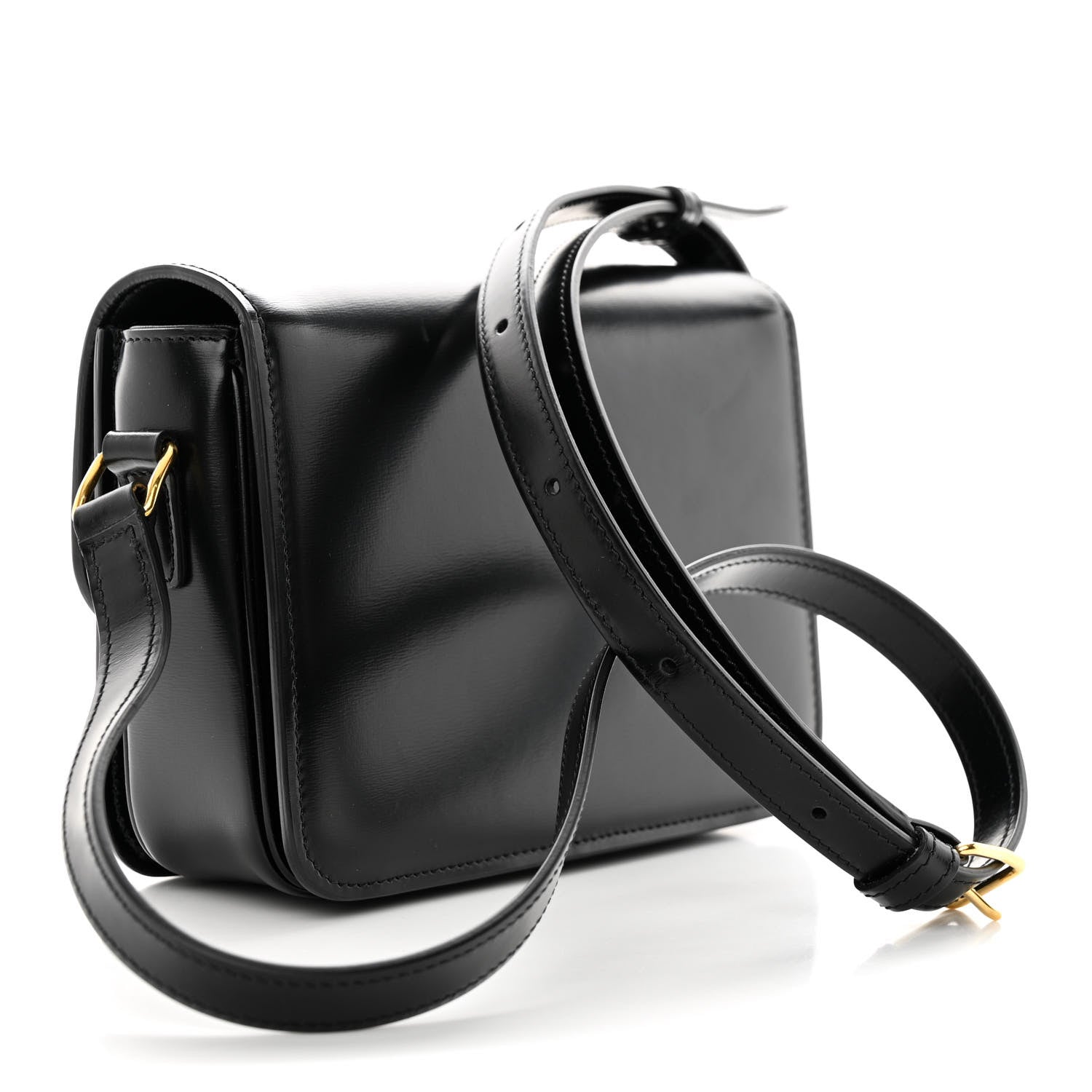Celine Shiny Calfskin Teen Triomphe Black 3 of 12