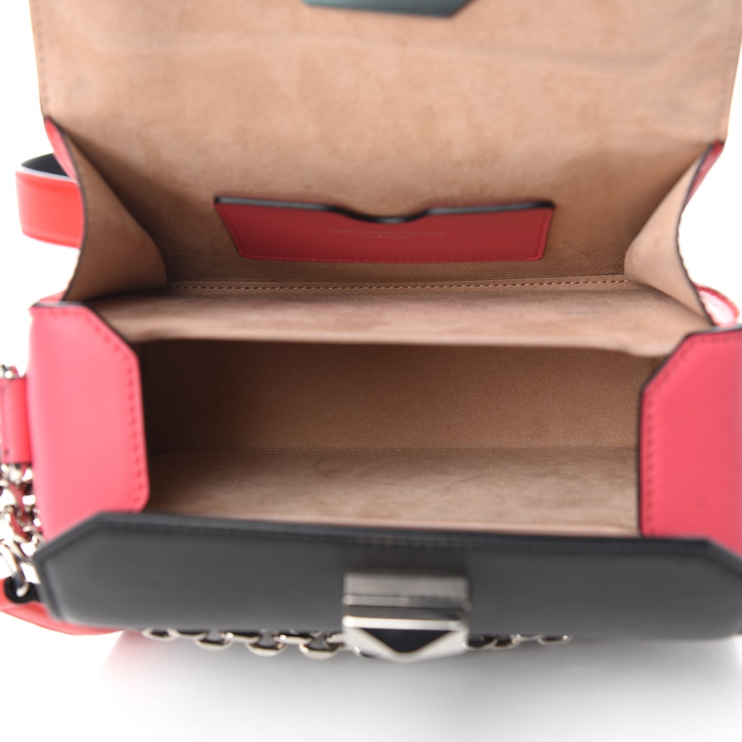 Grained Calfskin Box Shoulder Bag 16 Black Pink