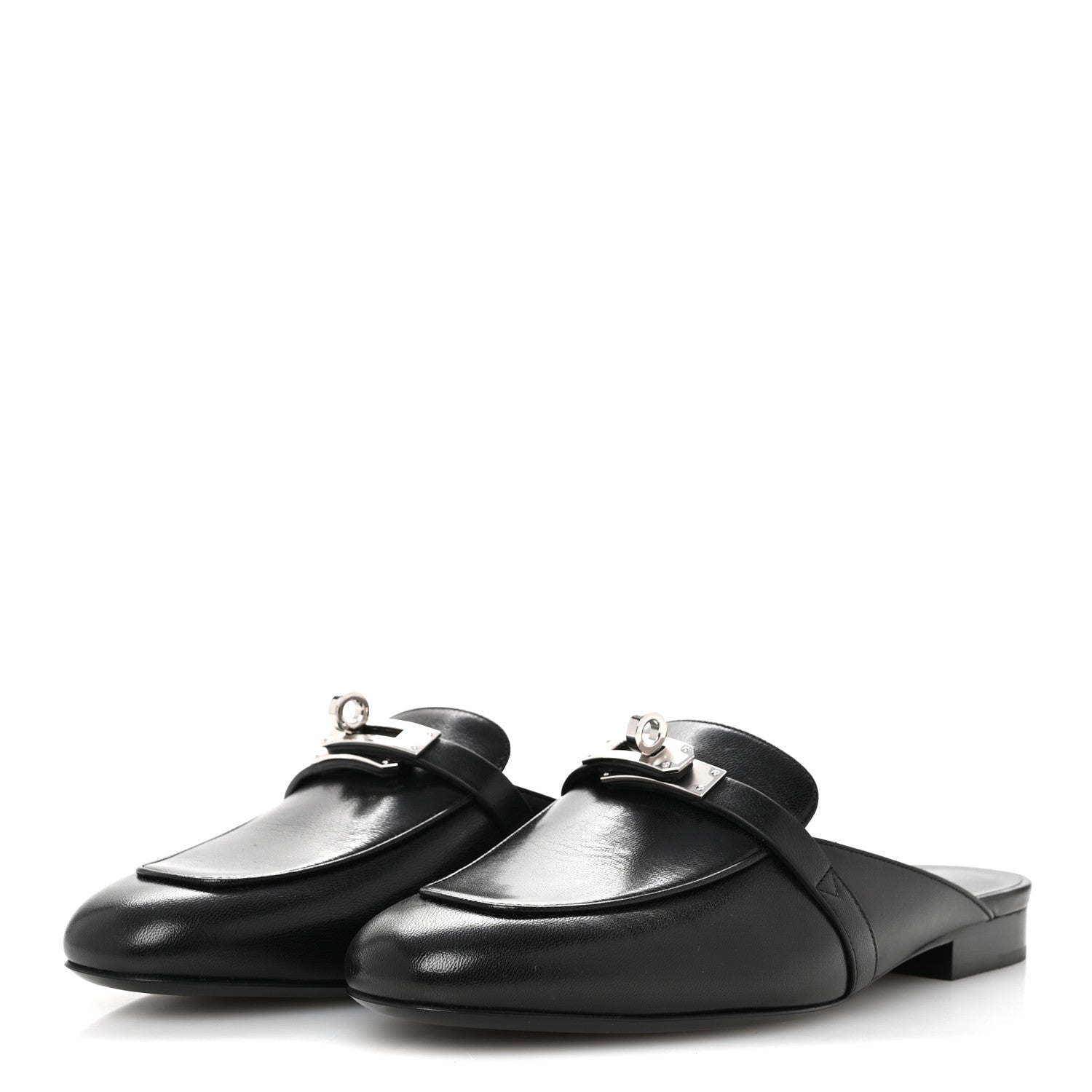 Hermes Goatskin Oz Mules 37 Black 4 of 10