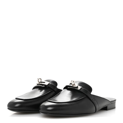 Hermes Goatskin Oz Mules 37 Black 4 of 10