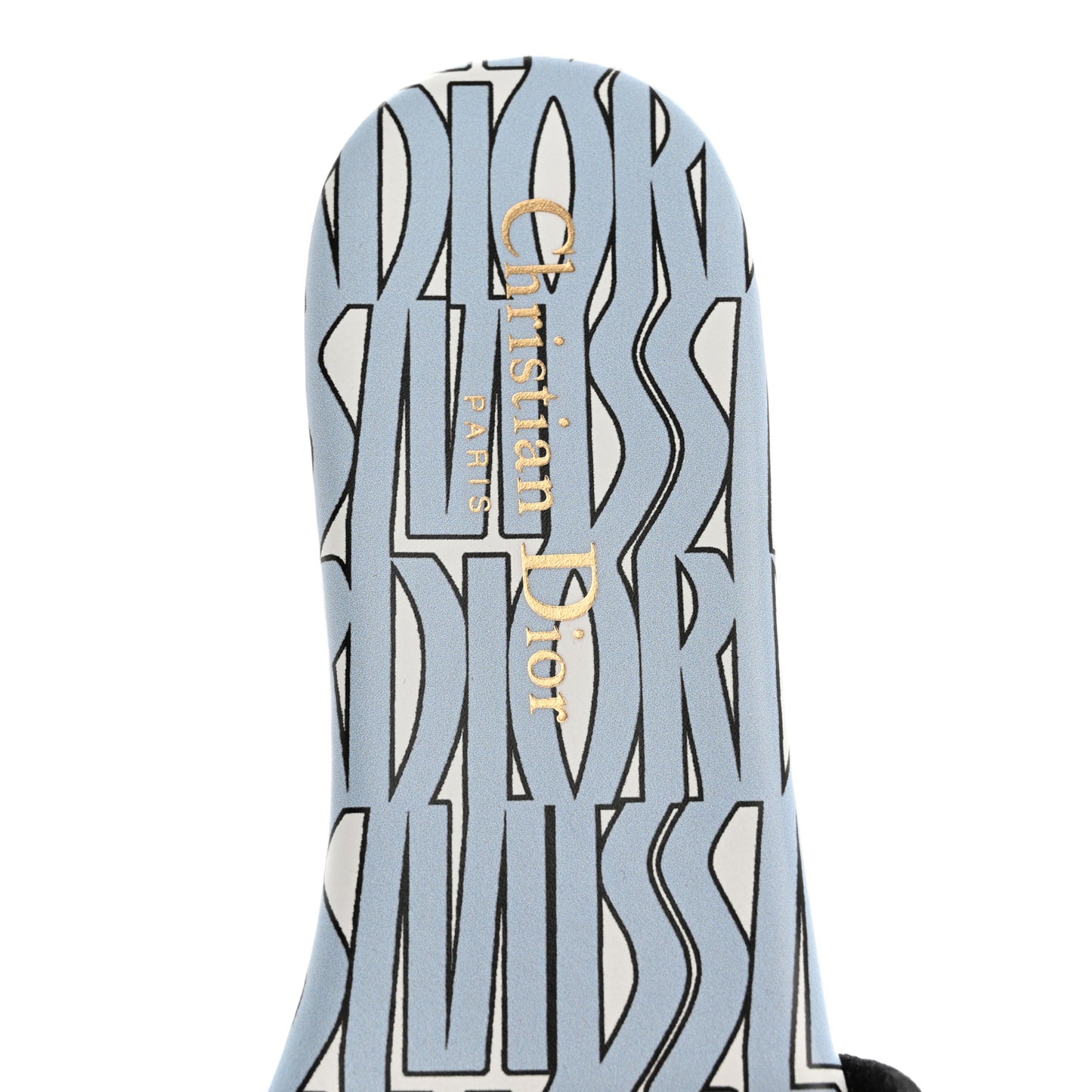 Canvas Embroidered Miss Dior Allover Dway Flat Slide Sandals 36 Azure Pale