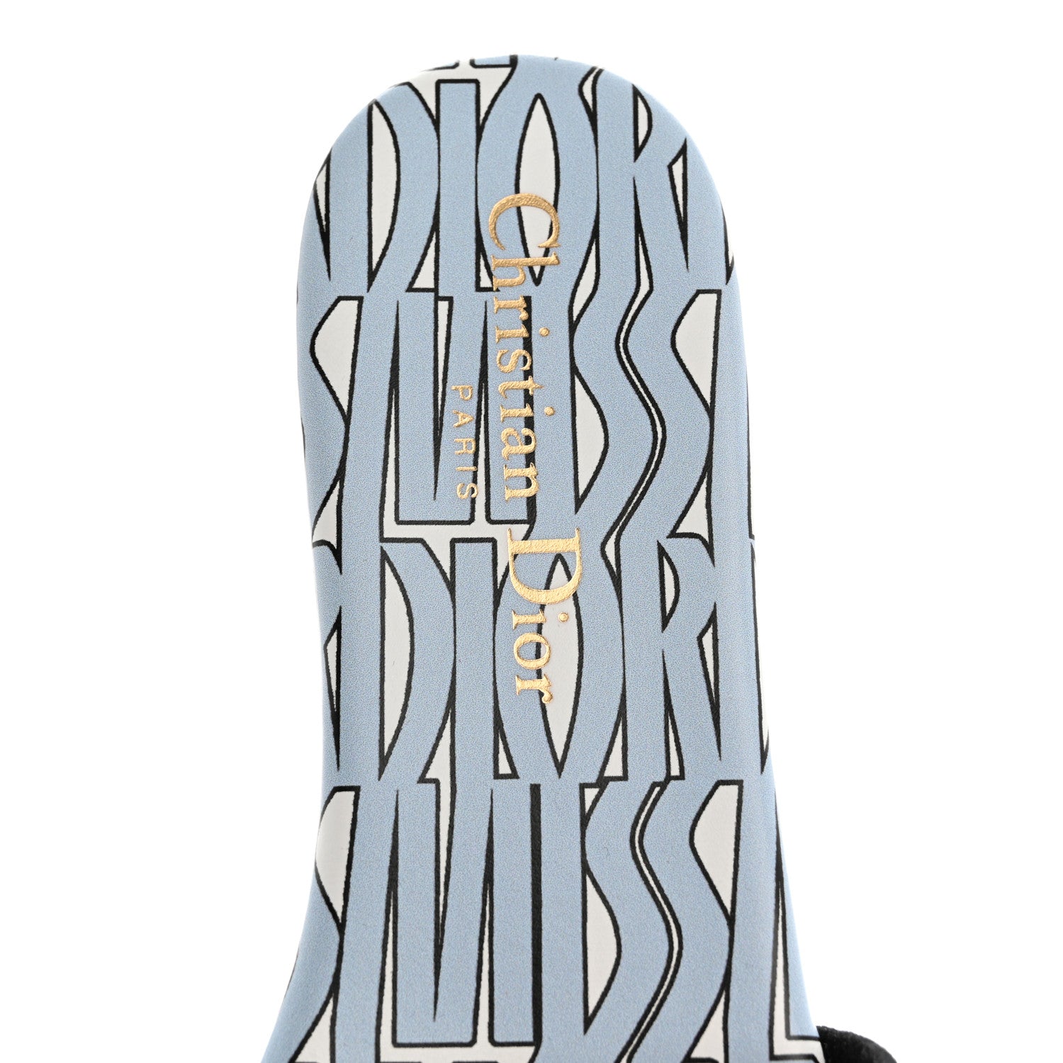 Christian Dior Canvas Embroidered Miss Dior Allover Dway Flat Slide Sandals 36 Azure Pale 7 of 10
