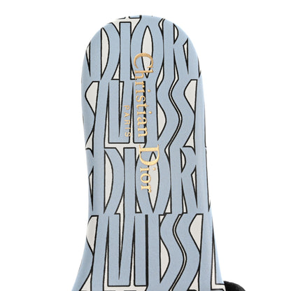 Christian Dior Canvas Embroidered Miss Dior Allover Dway Flat Slide Sandals 36 Azure Pale 7 of 10