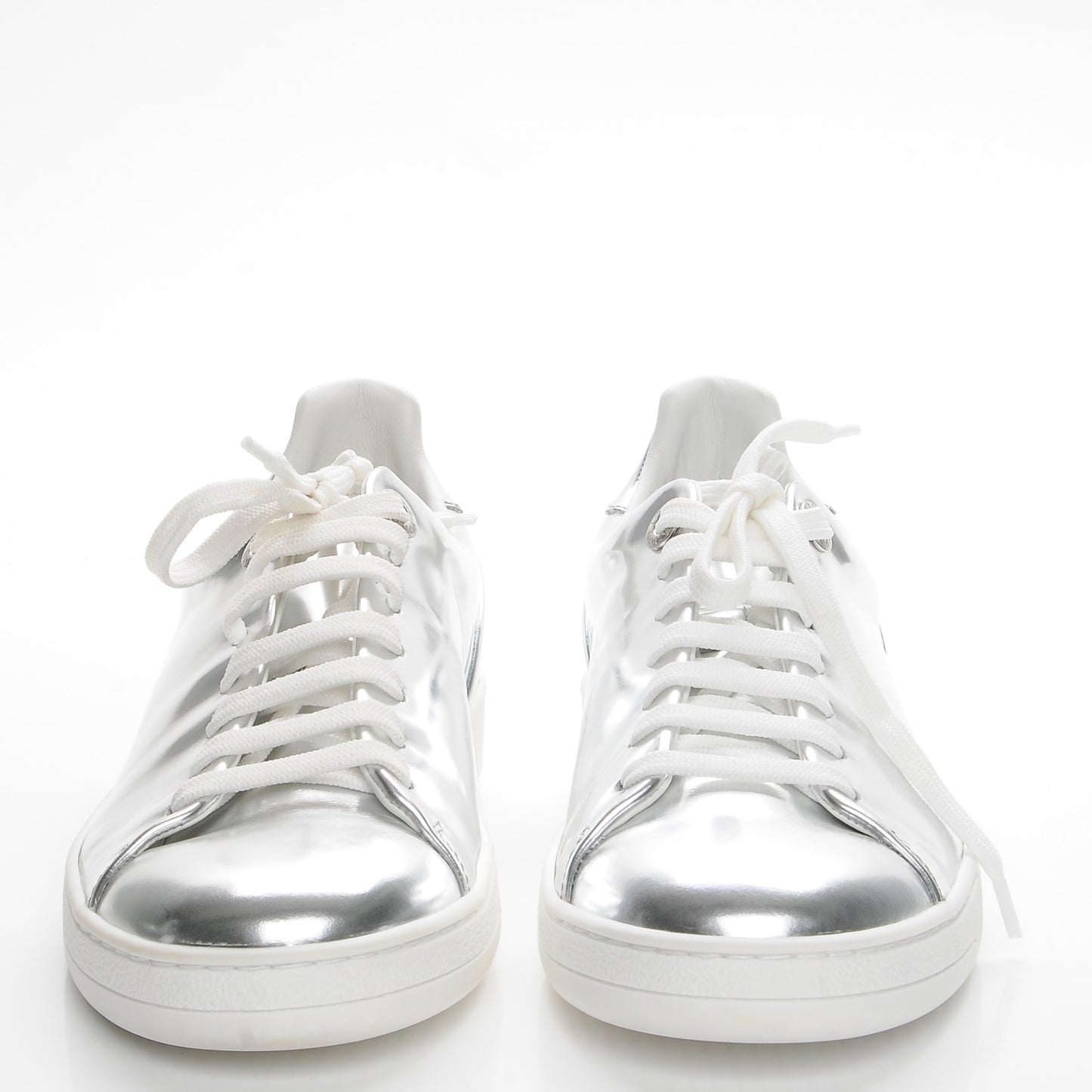 Metallic Calfskin Frontrow Sneakers 37 Silver