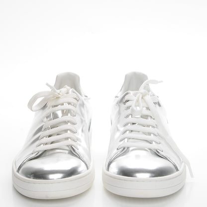Louis Vuitton Metallic Calfskin Frontrow Sneakers 37 Silver 2 of 9