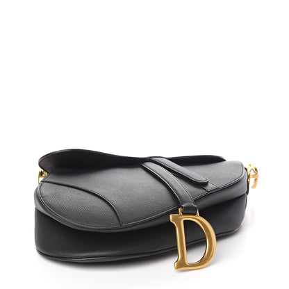 Christian Dior Grained Calfskin Saddle Bag Black 4 of 11