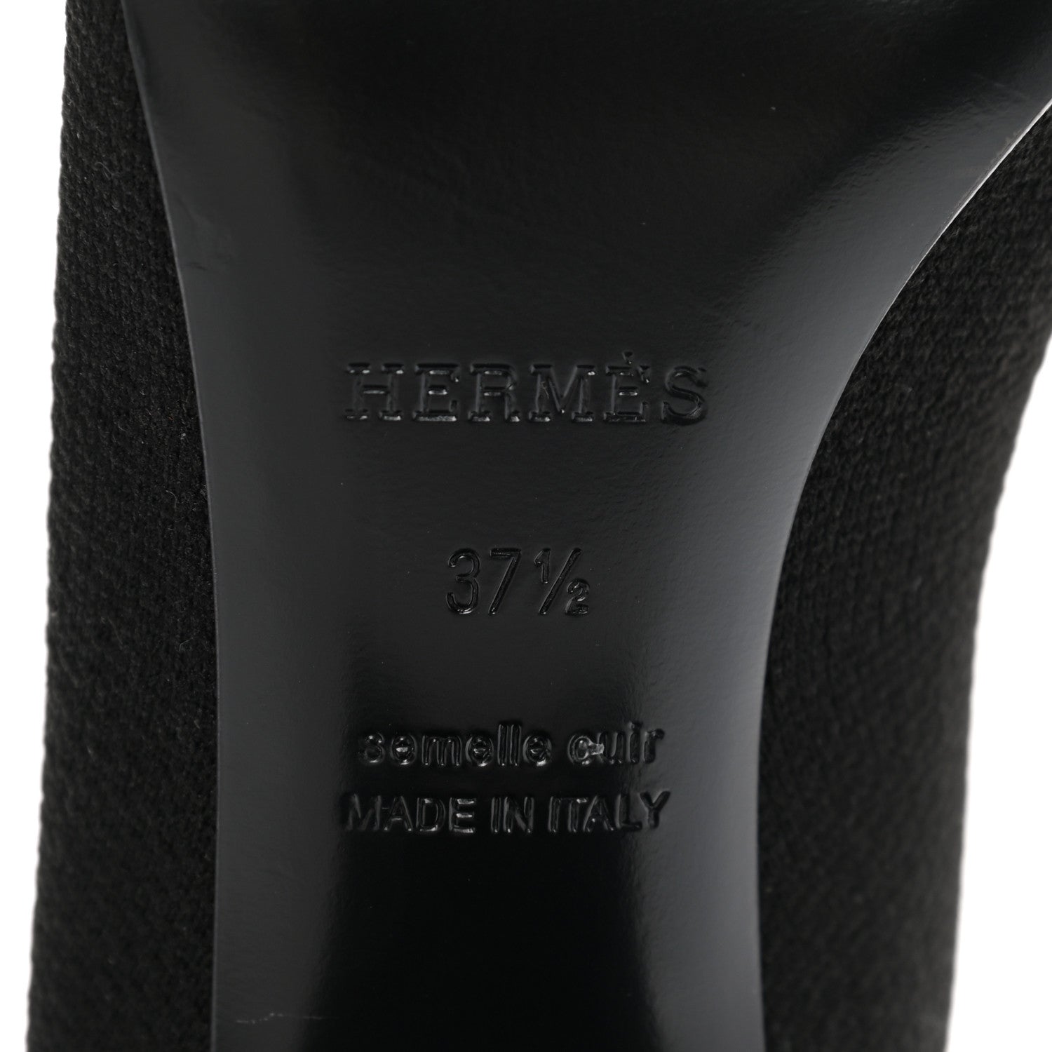 Hermes Knit Calfskin Fontaine 60 Boots 37.5 Black 7 of 9