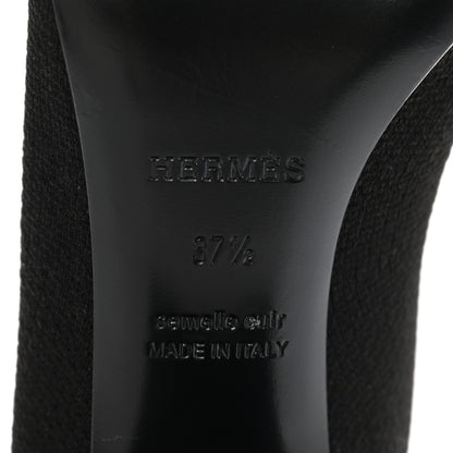 Hermes Knit Calfskin Fontaine 60 Boots 37.5 Black 7 of 9