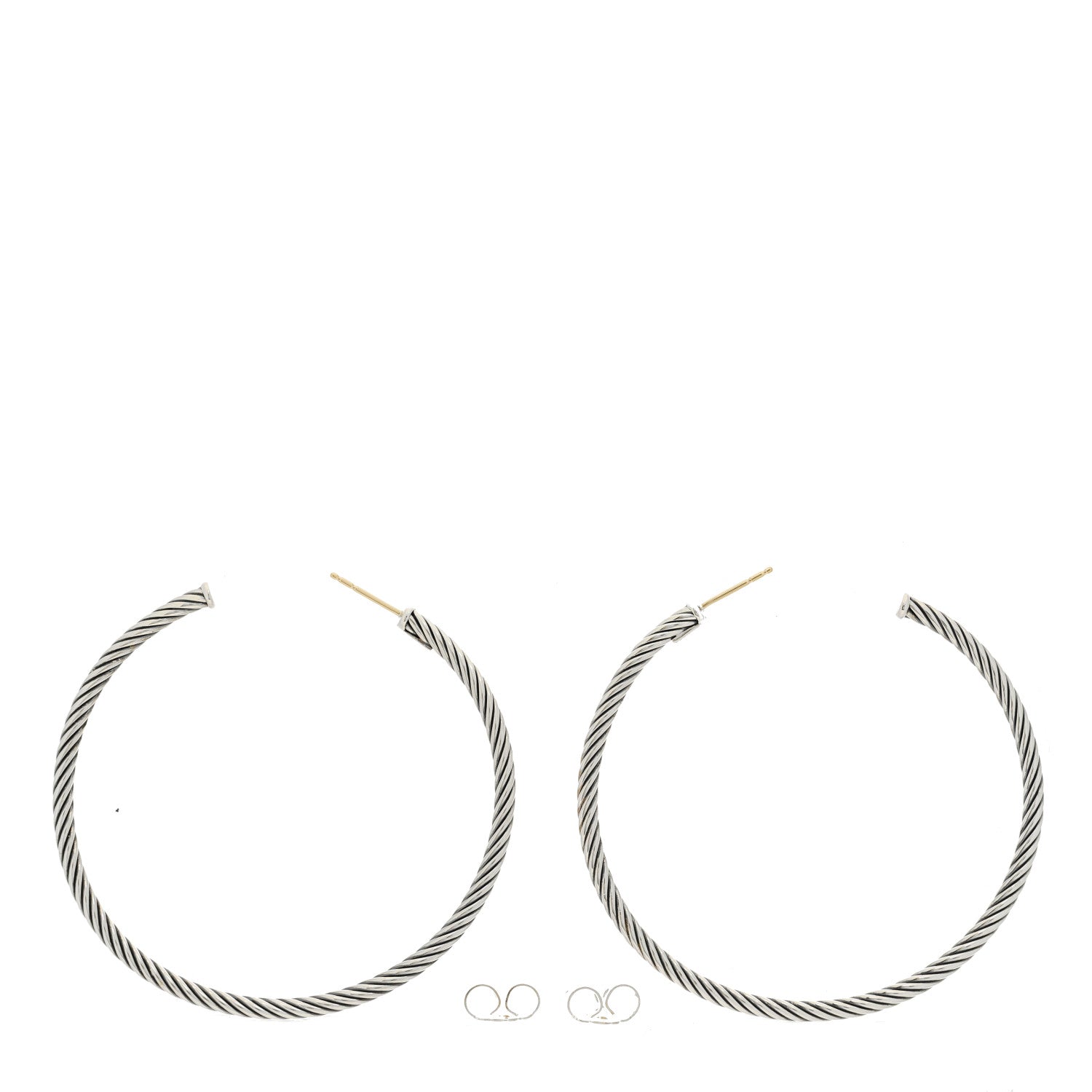 David Yurman Sterling Silver Extra Large Cable Classics Hoop Earrings 3 of 4