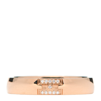 Hermes 18K Rose Gold Diamond Ever Herakles Wedding Band Ring 53 6.25 1 of 5