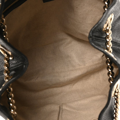 Gucci Pebbled Calfskin Medium Soho Chain Shoulder Bag Black 4 of 9