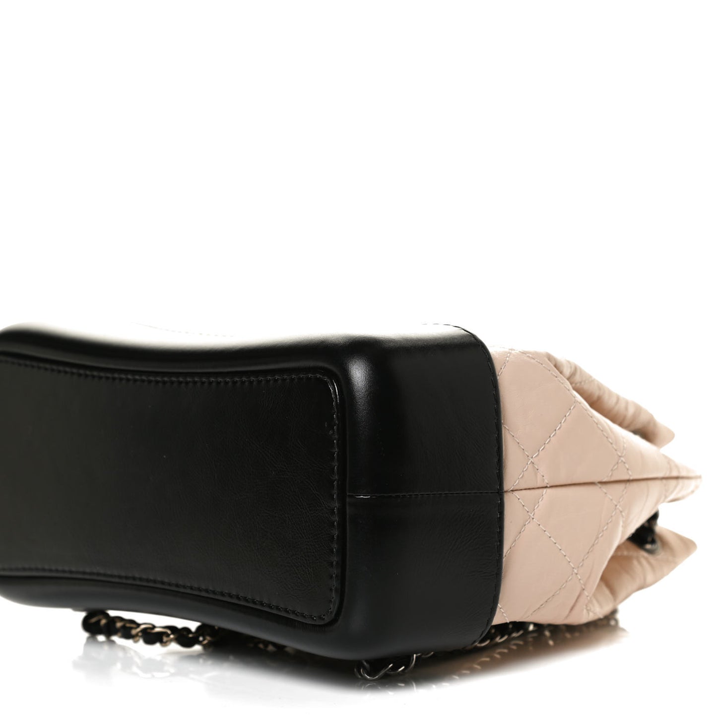 Aged Calfskin Quilted Small Gabrielle Backpack Beige Black