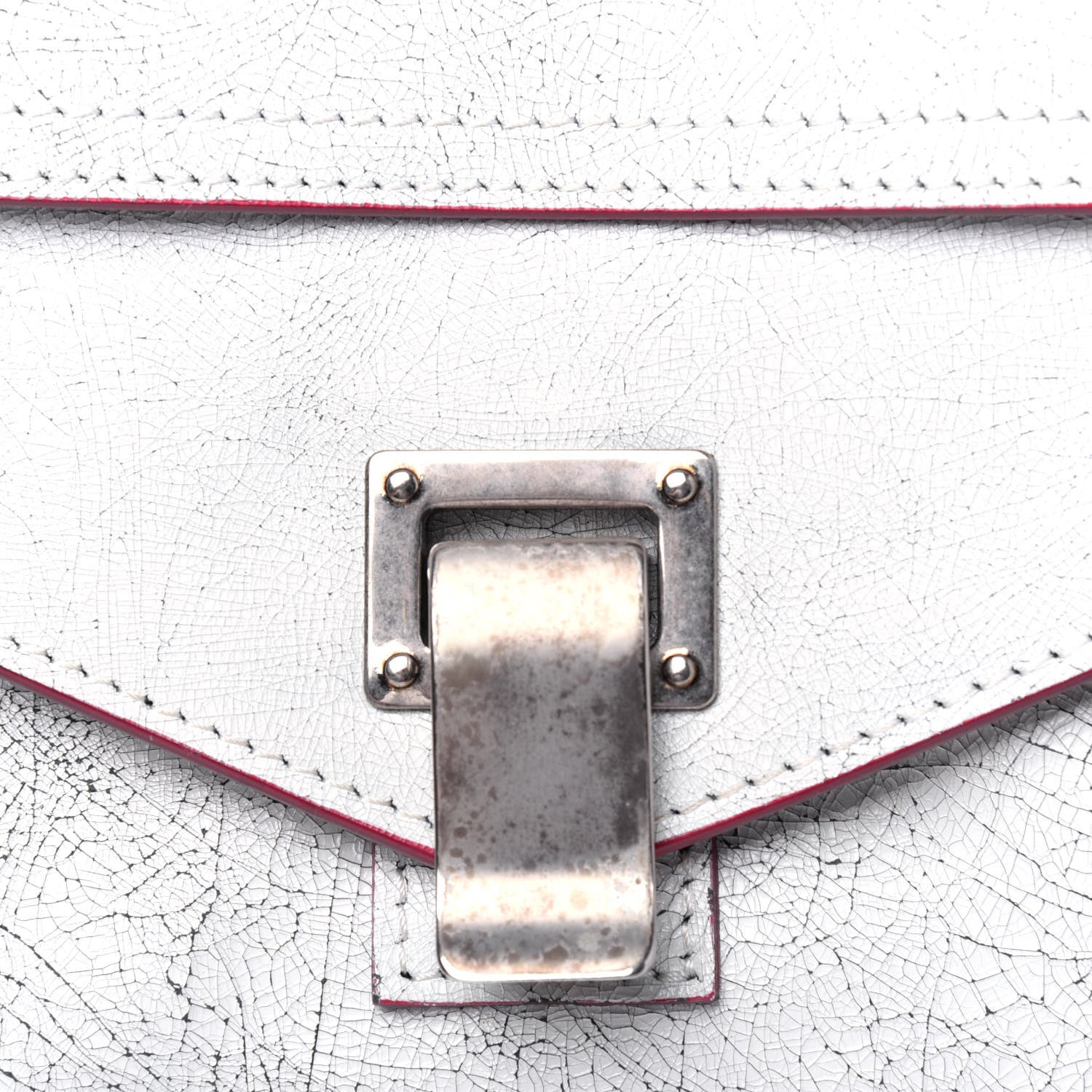 Proenza Schouler Crackle Calfskin PS1 Medium Satchel White 20 of 24