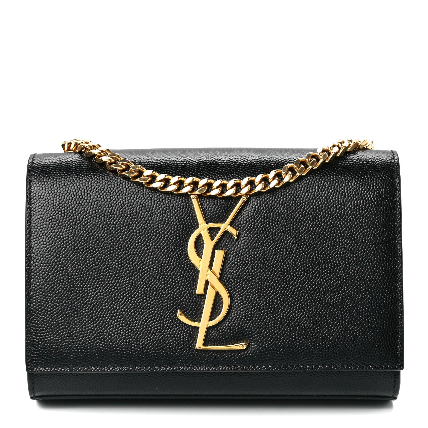 Saint Laurent Grain De Poudre Small Monogram Kate Satchel Black 1 of 11