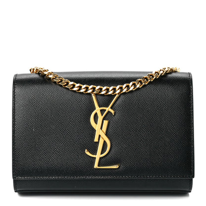Saint Laurent Grain De Poudre Small Monogram Kate Satchel Black 1 of 11