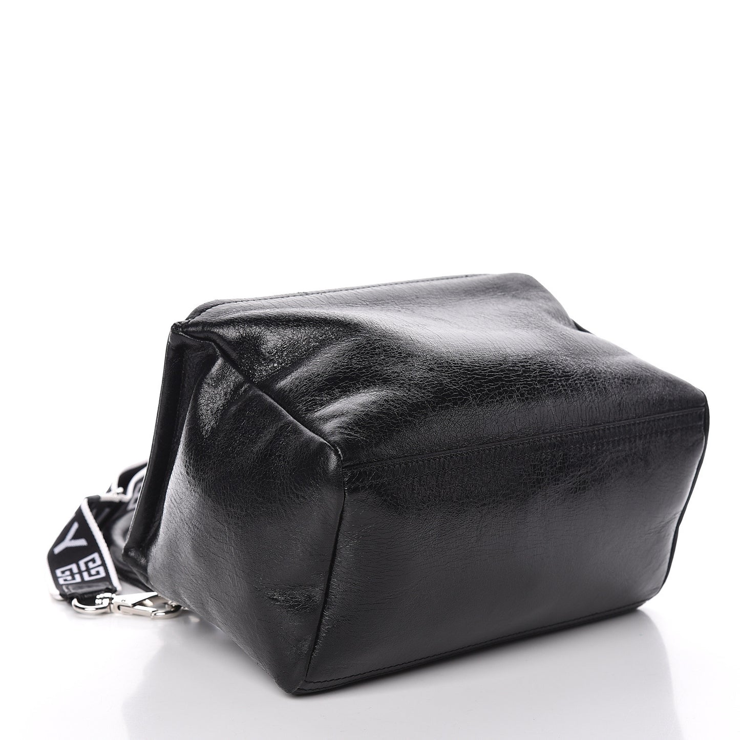Crackled Patent 4G Small Pandora Black