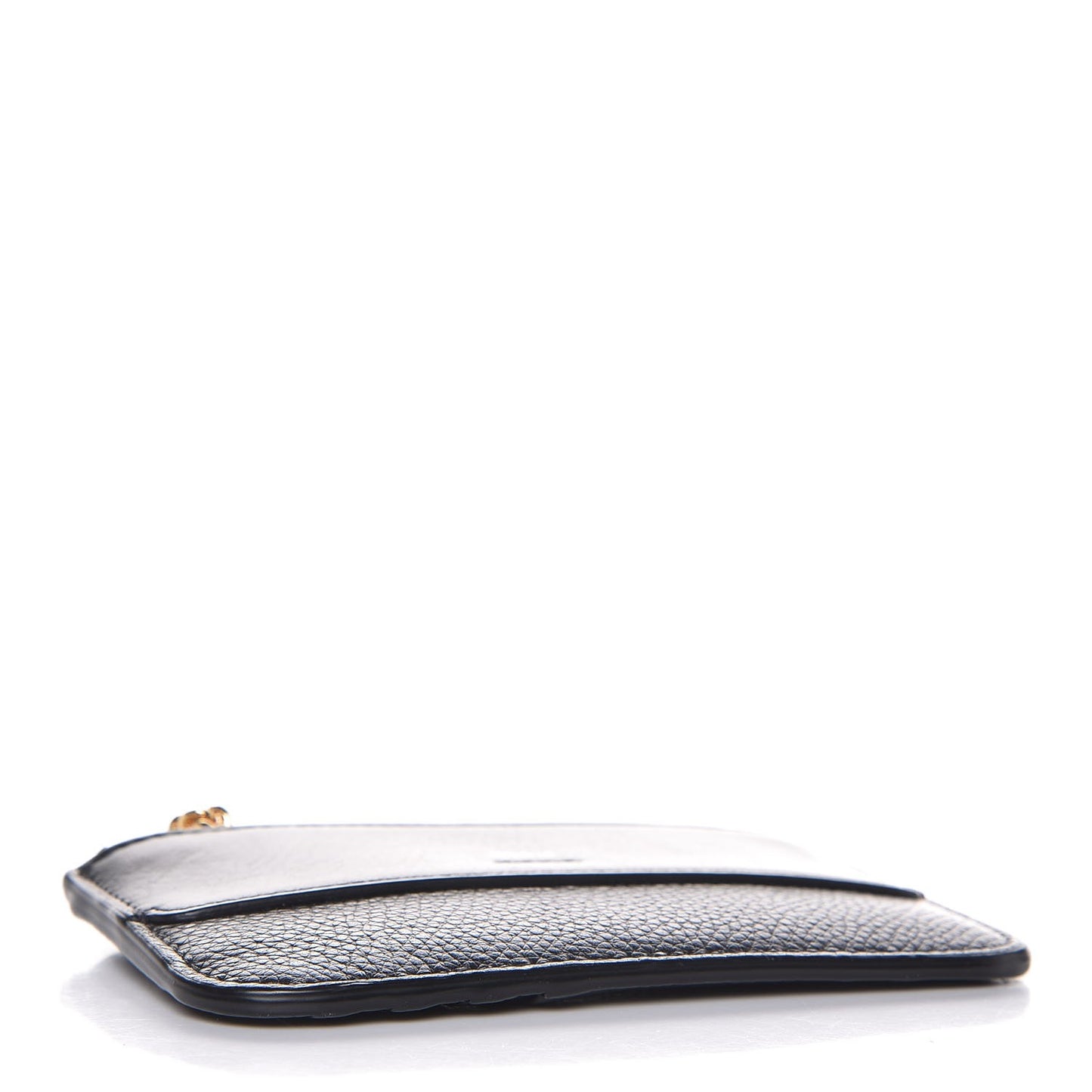 Grained Calfskin Drew Card Holder Black