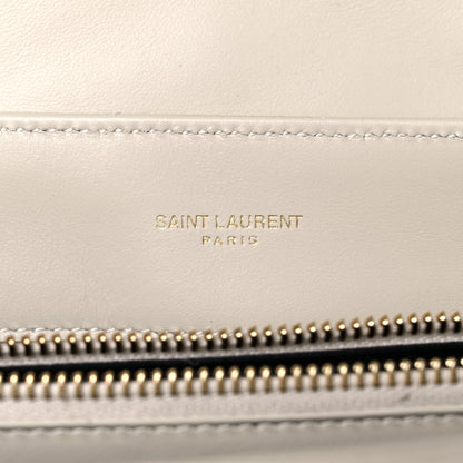 Saint Laurent Calfskin Y Quilted Monogram Medium Loulou Chain Satchel Blanc Vintage 6 of 17