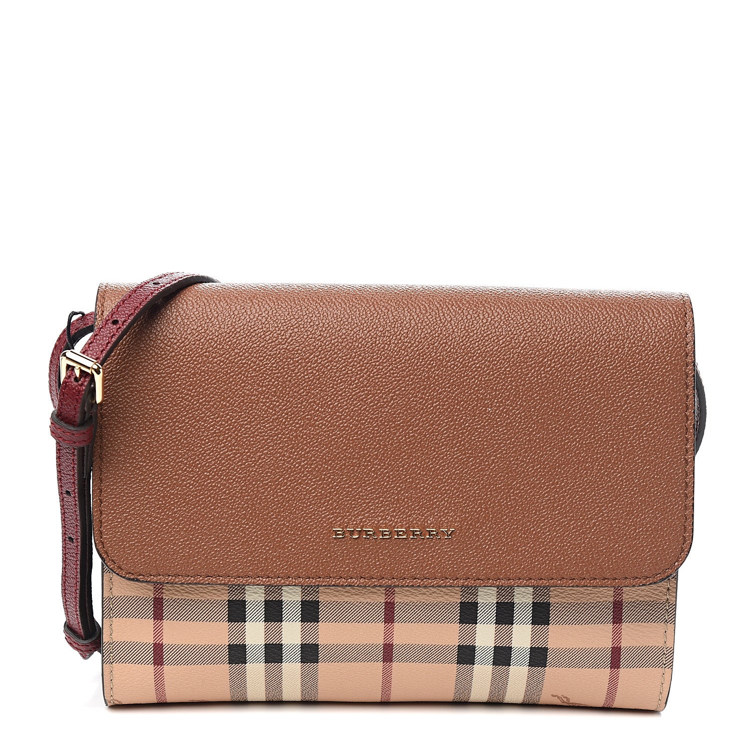 Burberry Haymarket Check Small Loxley Crossbody Bright Toffee 1 of 8