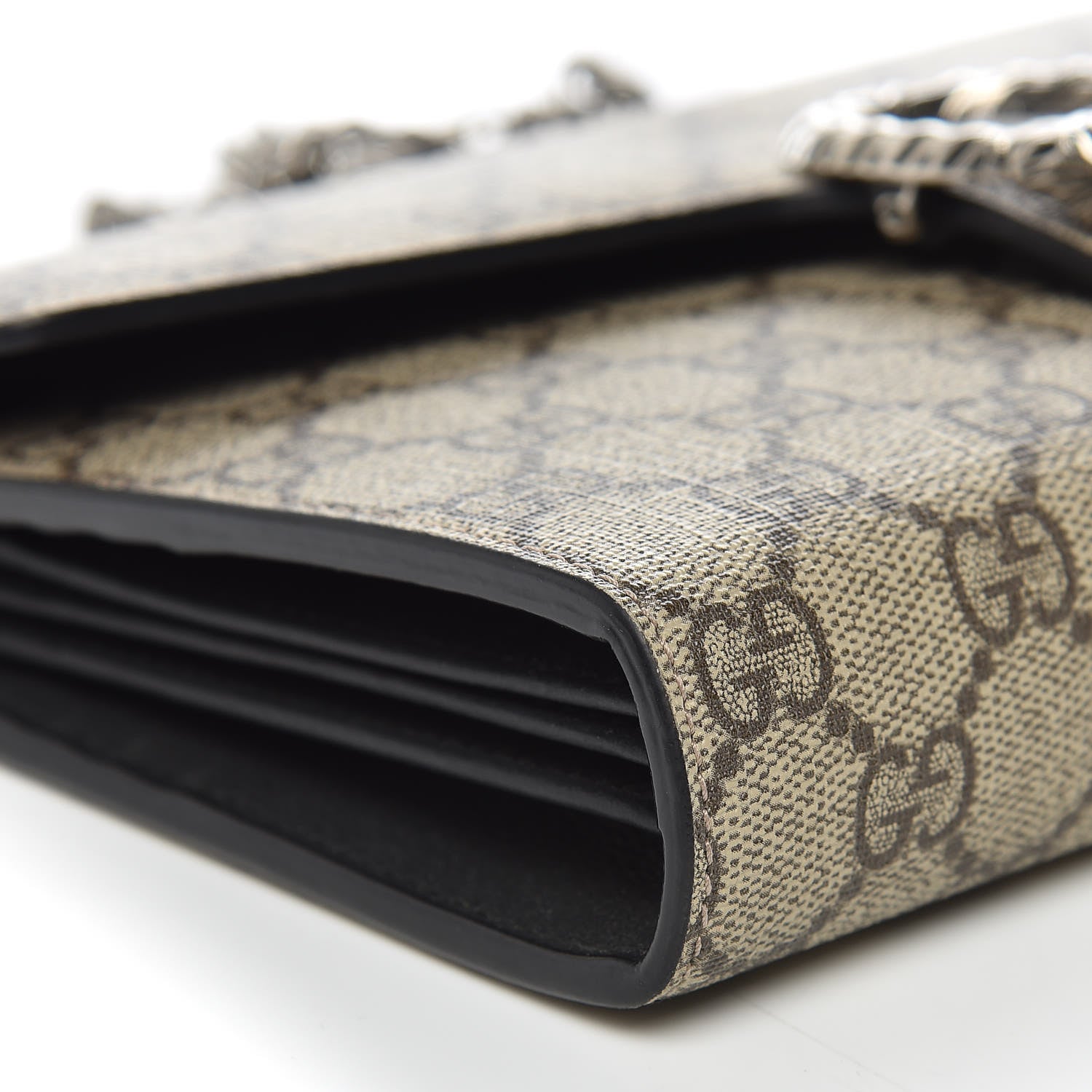Gucci GG Supreme Monogram Mini Dionysus Chain Wallet Beige Black 5 of 9